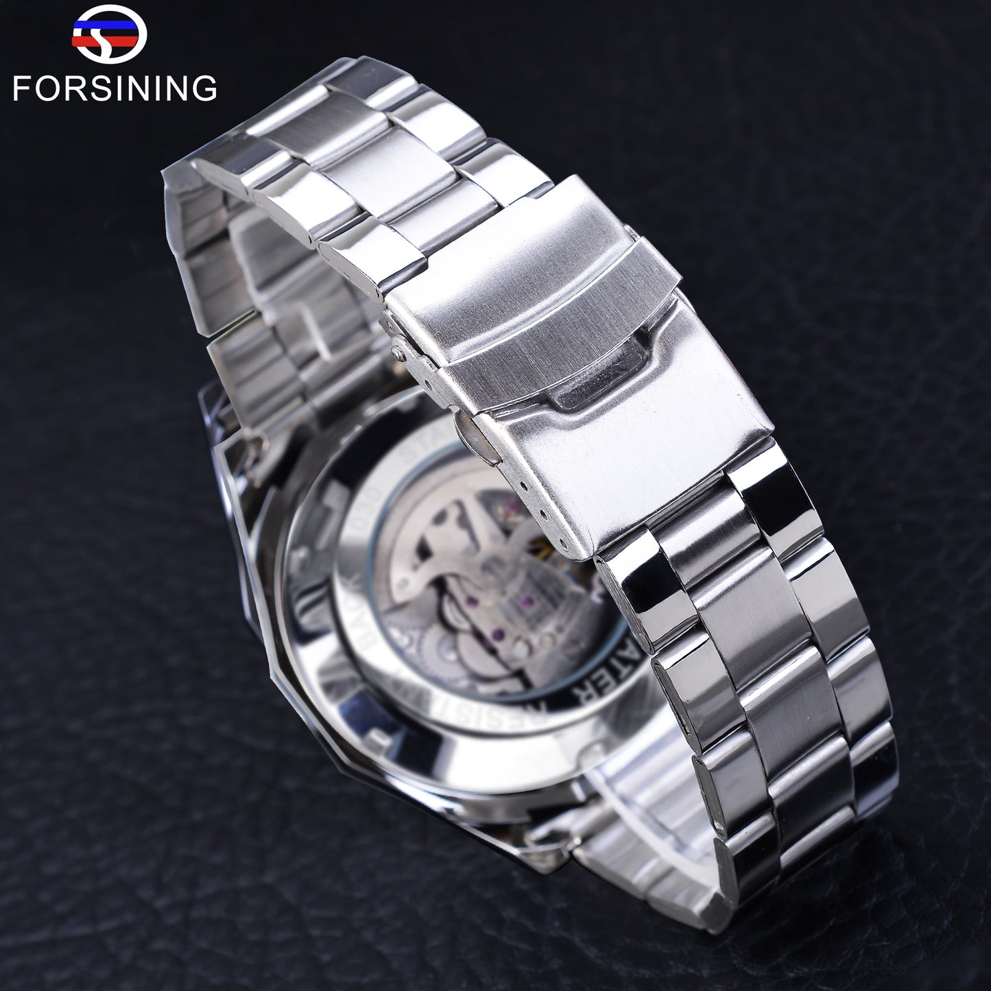 Mens Skeleton Watch Stainless Steel Waterproof watch