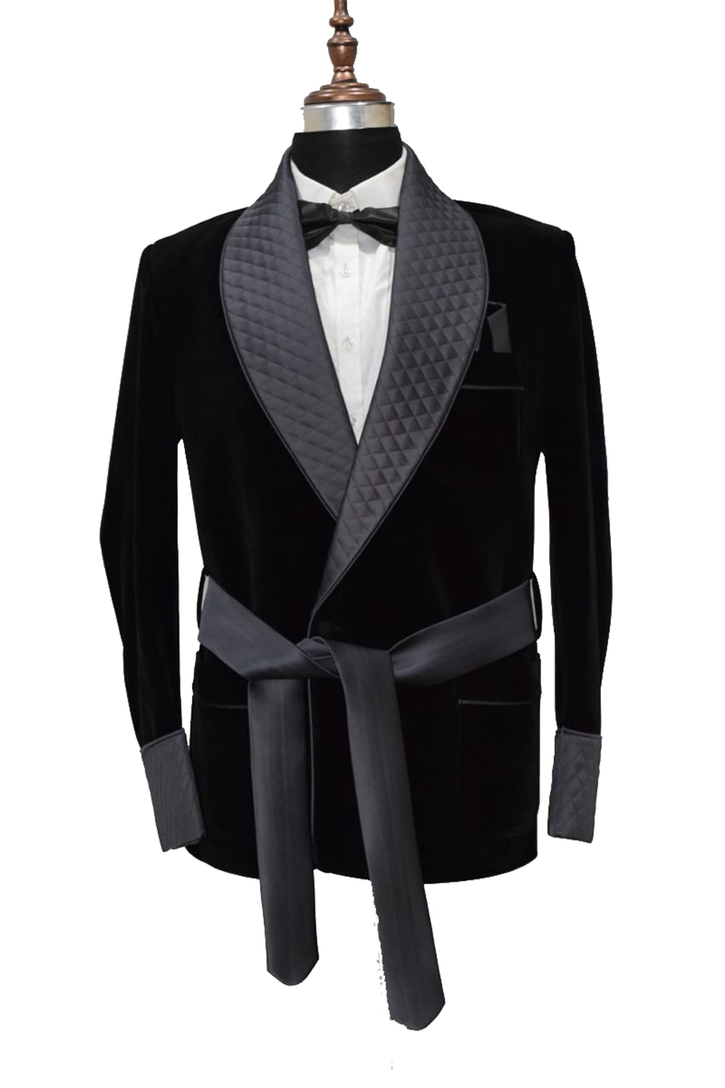 Men Black Smoking Jacket Dinner Party Wear Blazer - TrendsfashionIN