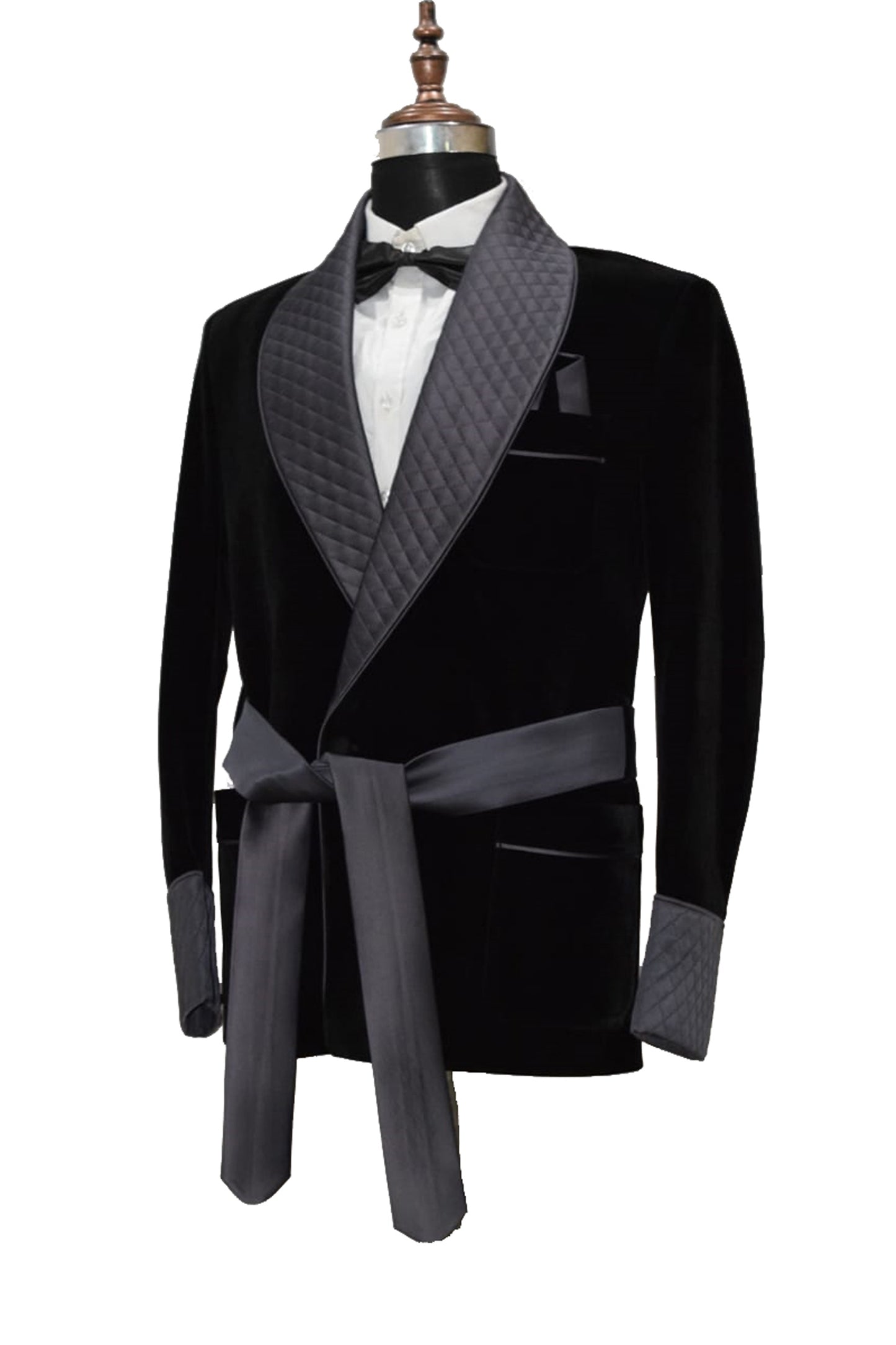 Men Black Smoking Jacket Dinner Party Wear Blazer - TrendsfashionIN