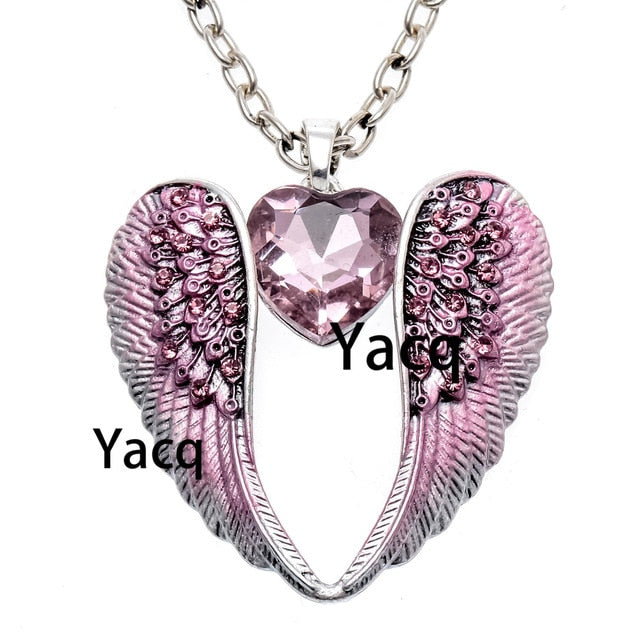 Angel Wing Heart Necklace for Women Jewelry - TrendsfashionIN