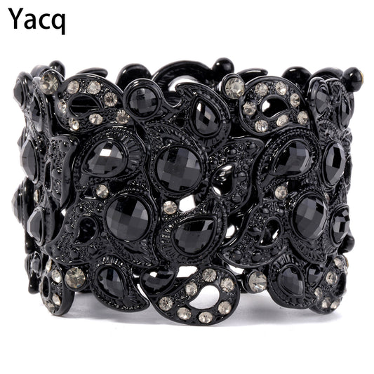 Stretch Bracelet Vintage Flower Crystal Women - TrendsfashionIN