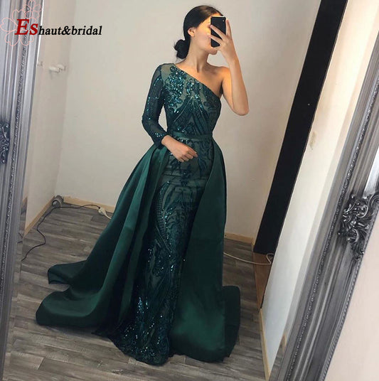 Women One Shoulder Prom Party Gowns Dress - TrendsfashionIN