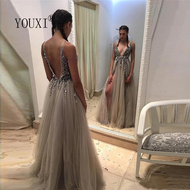 Women Beading Prom Dresses Long 2020 - TrendsfashionIN