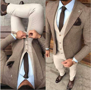 Men Winter Tweed Fabric Business Suits - TrendsfashionIN