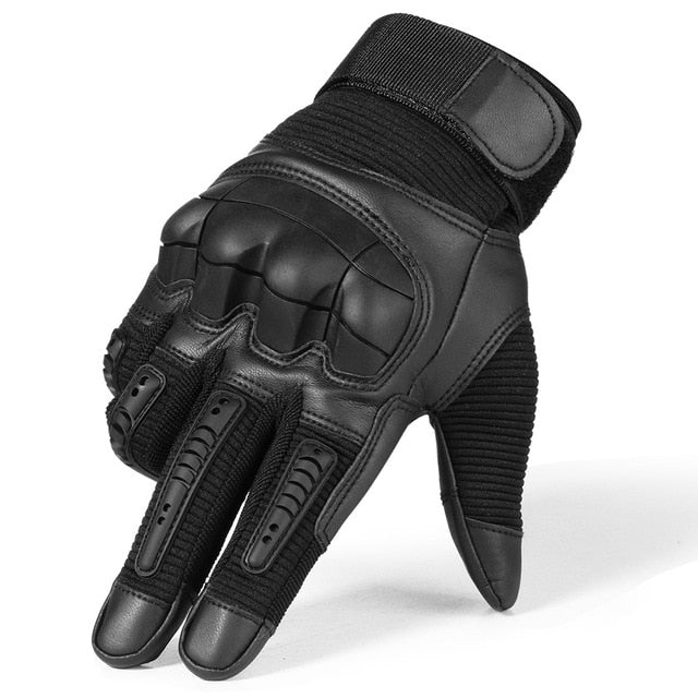 Touch Screen Hard Knuckle Tactical Gloves PU Leather