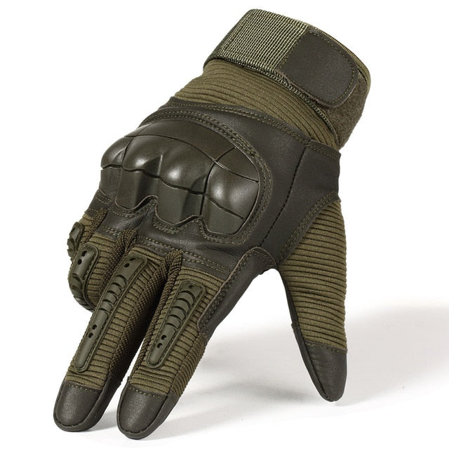 Touch Screen Hard Knuckle Tactical Gloves PU Leather