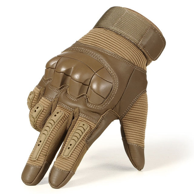 Touch Screen Hard Knuckle Tactical Gloves PU Leather