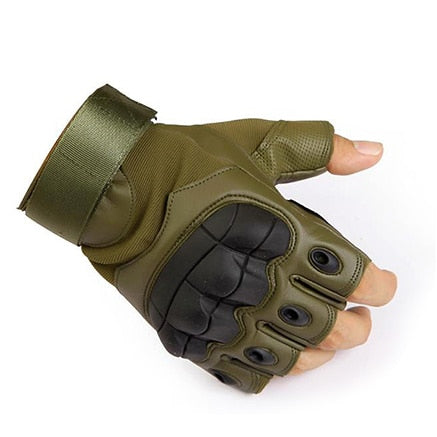 Touch Screen Hard Knuckle Tactical Gloves PU Leather